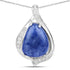 2.39 Carat Genuine Blue Aventurine and White Topaz .925 Sterling Silver Pendant by Bids.com
