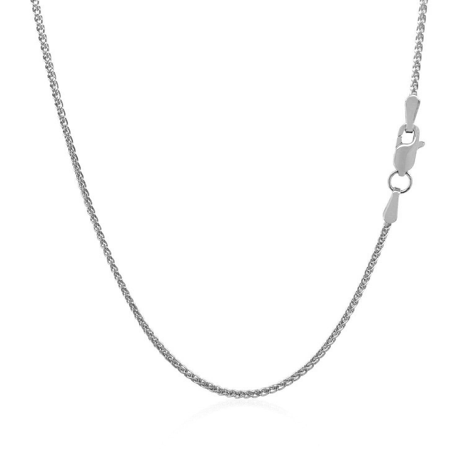 18k White Gold Round Wheat Chain (1.20 mm)  DestGlow