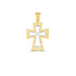 14k Two Tone Gold High Polish Diamond Cut Cross Pendant  DestGlow