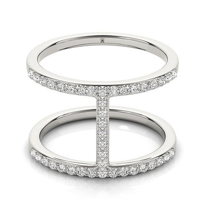 14k White Gold Dual Band Bridge Style Diamond Ring (3/8 cttw) by Bids.com