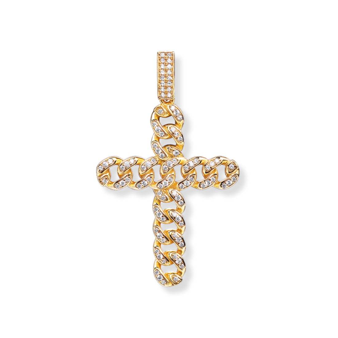 Cuban Link Cross Pendant 925 Sterling Silver