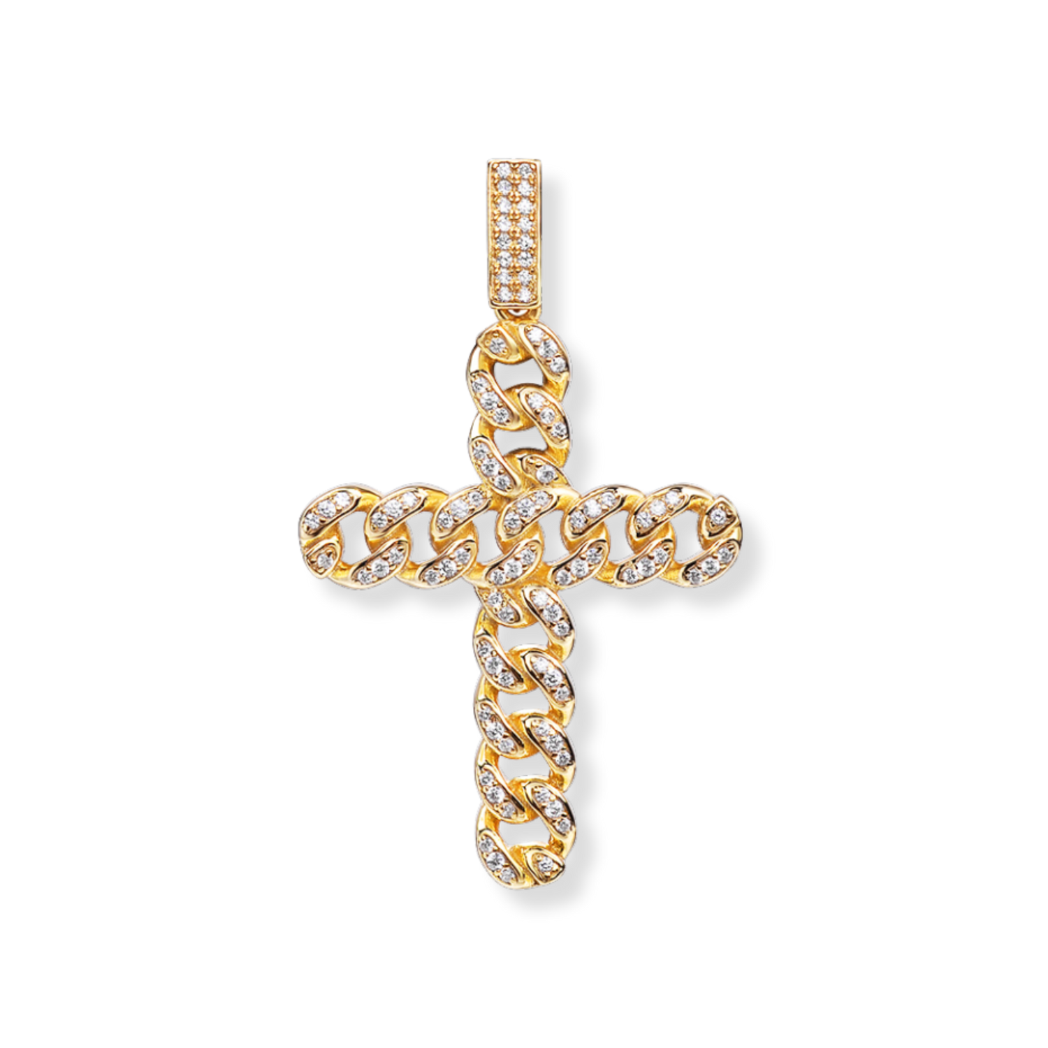 Cuban Link Cross Pendant 925 Sterling Silver