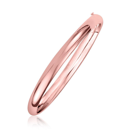 14k Rose Gold 5mm Fancy Shiny Dome Bangle by Bids.com