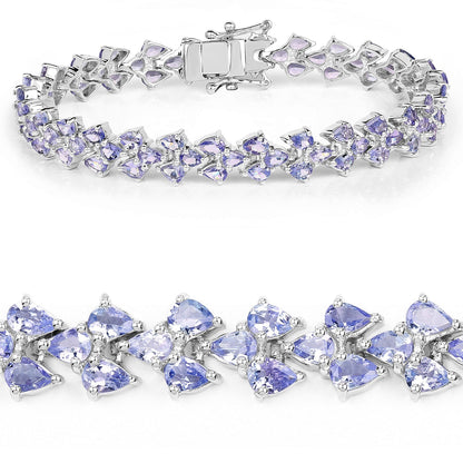 12.04 Carat Genuine Tanzanite .925 Sterling Silver Bracelet  DestGlow