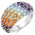 4.16 Carat Genuine Multi Stones .925 Sterling Silver Ring by Bids.com