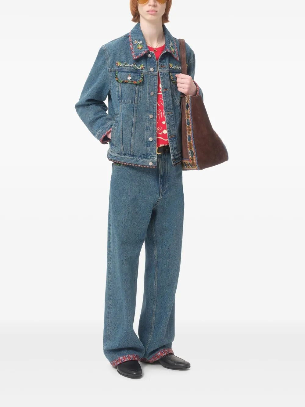 Valentino Garavani Men Embroidered Denim Jacket by Luosophy