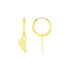 14K Yellow Gold Hoop Earrings with Angel Wings  DestGlow