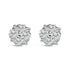 .925 Sterling Silver 1/2 cttw Prong Set Round-Cut Diamond Cluster Stud Earring (I-J Color, I2-I3 Clarity) by Bids.com