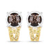 3.75 Carat Genuine Smoky Quartz, Yellow Diamond and White Diamond .925 Sterling Silver Earrings by Bids.com
