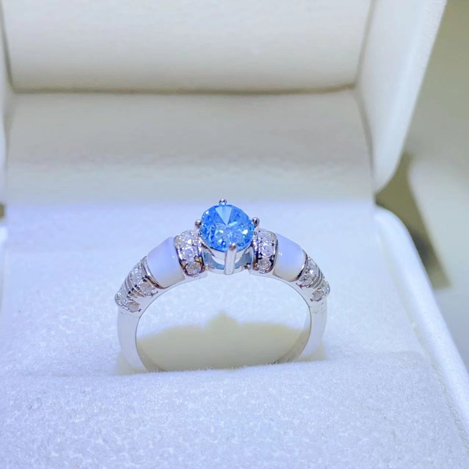 1 Carat Pink Oval-Cut Sparkala™ Pure Sterling Silver Ring by Sparkala