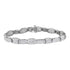 14K White Gold 2-1/2 Cttw Round-Brilliant & Baguette Cut Diamond 7" Alternating Flared Links Tennis Bracelet (H-I Color, SI1-SI2 Clarity) by Bids.com