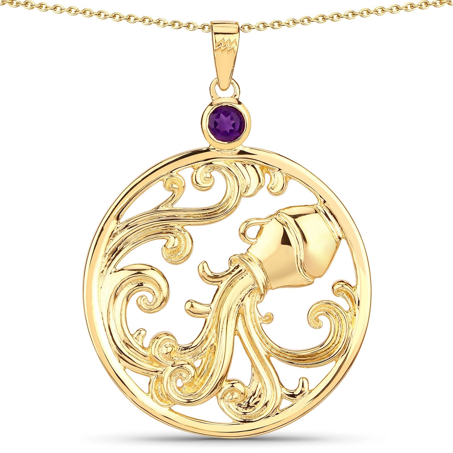 0.24 Carat Genuine Amethyst .925 Sterling Silver Pendant by Bids.com