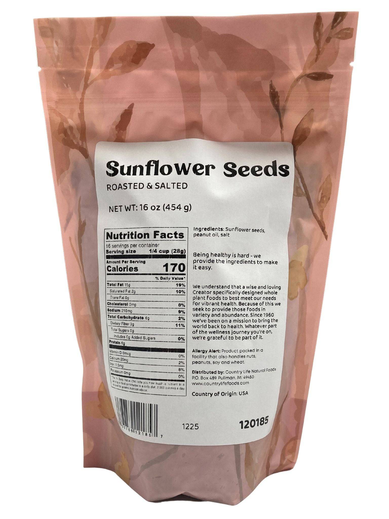 Sunflower Seeds, Roasted, Salted by Country Life Natural Foods
