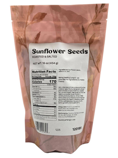 Sunflower Seeds, Roasted, Salted by Country Life Natural Foods