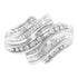 10K White Gold Round and Baguette Cut Diamond Channel Ring (3/4 Cttw, H-I Color, SI2-I1 Clarity) - Size 7 by Bids.com