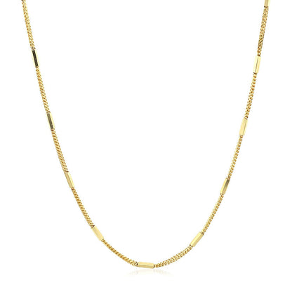 Diamond Cut Bar Links Pendant Chain in 14k Yellow Gold (1.3mm) by Bids.com