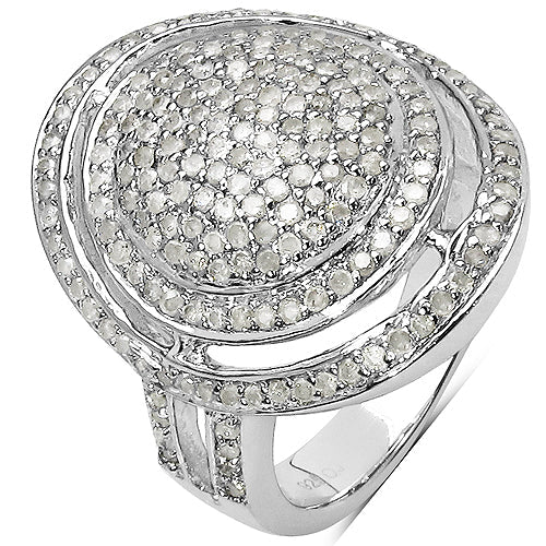 1.13 Carat Genuine White Diamond .925 Sterling Silver Ring by Bids.com