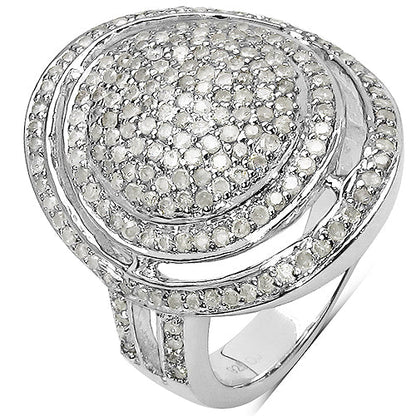 1.13 Carat Genuine White Diamond .925 Sterling Silver Ring by Bids.com