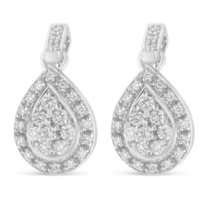 10k White Gold Round Cut Diamond Earrings (0.75 cttw, H-I Color, I1-I2 Clarity) by Bids.com