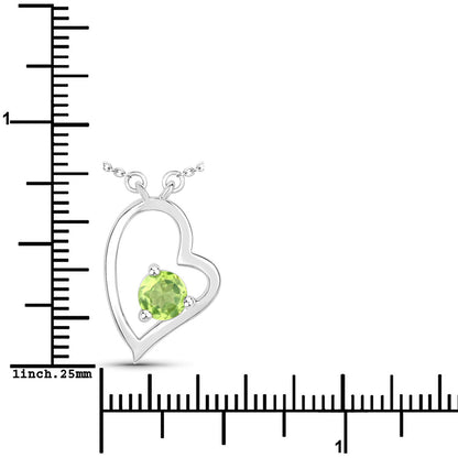 0.51 Carat Genuine Peridot .925 Sterling Silver Necklace  DestGlow
