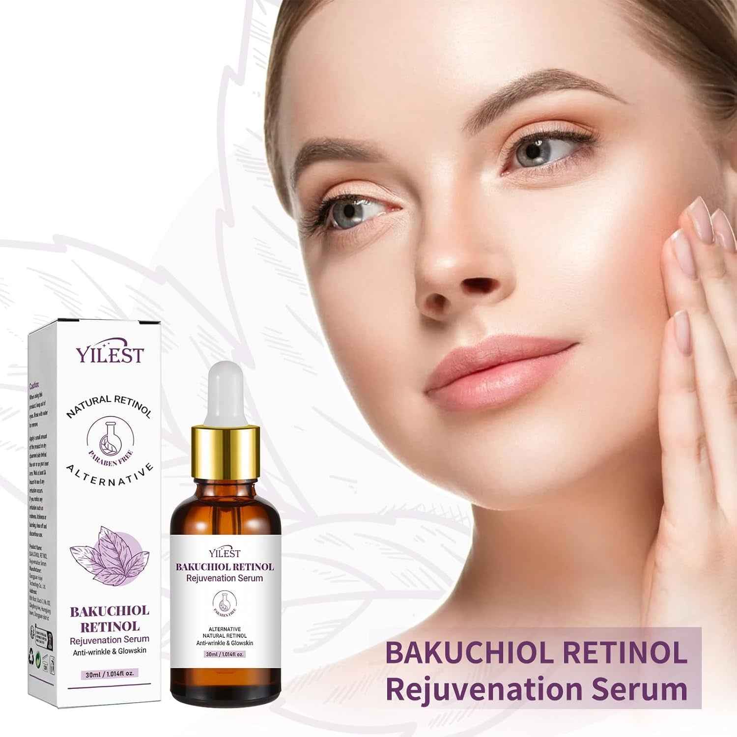 2PCS Bakuchiol Retinol Serum Retinol Rejuvenation Serum, Retinol Serum for Wrinkles Retinol Serum Face Serum for All Skin, Retinol Serum Wrinkles for Man&amp;Women