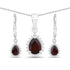 1.88 Carat Genuine Garnet and White Topaz .925 Sterling Silver Jewelry Set  DestGlow