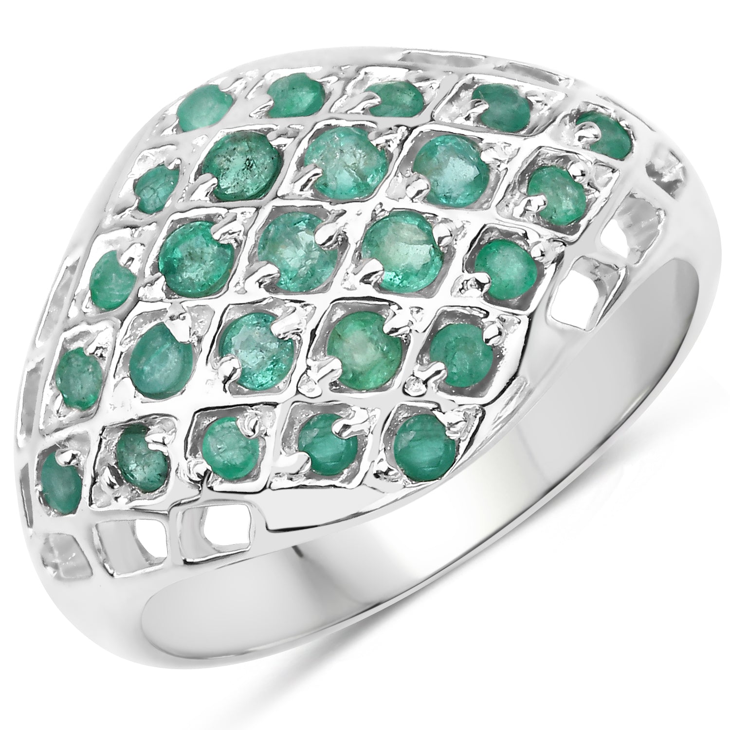 0.90 Carat Genuine Emerald .925 Sterling Silver Ring by Bids.com