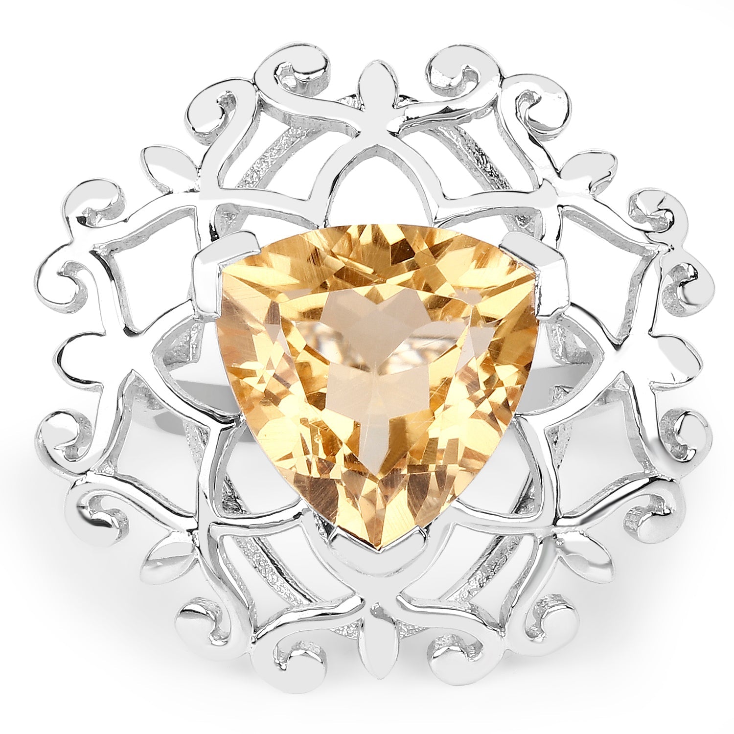 5.71 Carat Genuine Citrine .925 Sterling Silver Ring by Bids.com