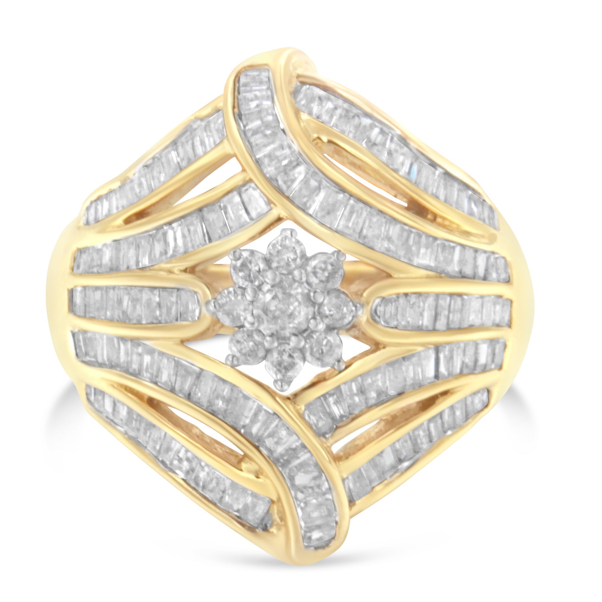 10K Yellow Gold Diamond Ring (1 Cttw, I-J Color, I2-I3 Clarity) - Size 7 by Bids.com