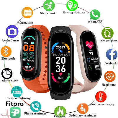 FitTrack™ M6 Fitness Smartwatch – Heart Rate & Activity Monitor