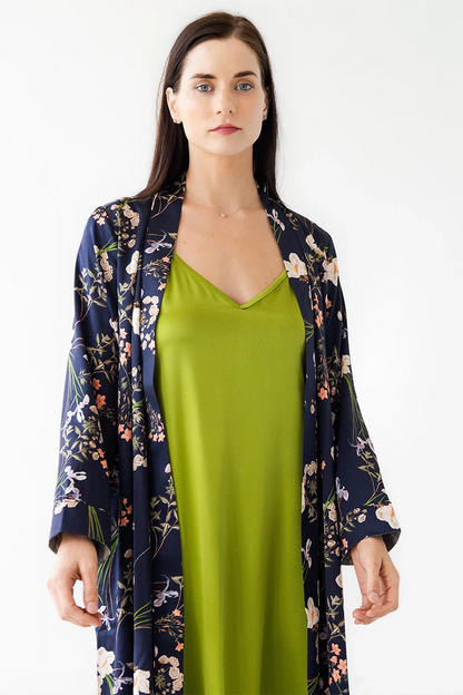 Silk Floral Design Robe - DestGlow