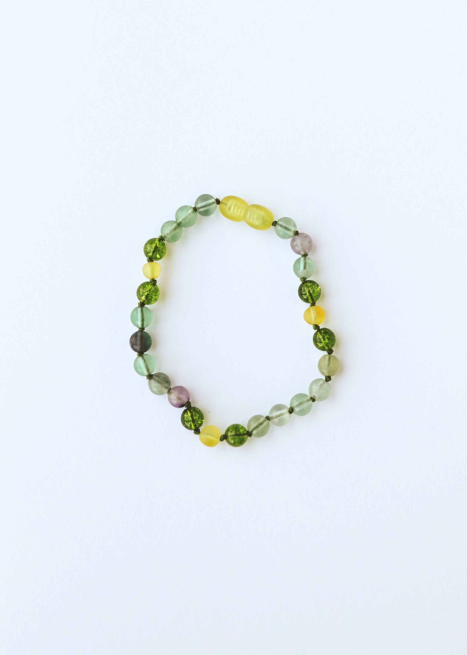 Raw Baltic Sea Amber + Fluorite + Peridot || Gemstone Necklace