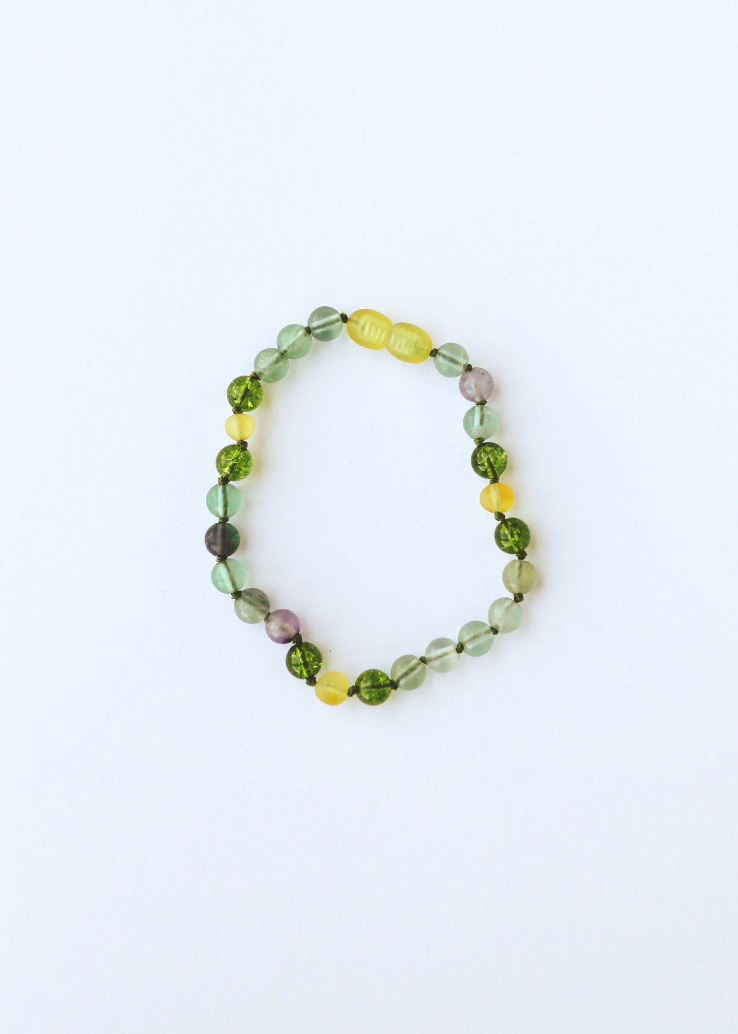 Raw Baltic Sea Amber + Fluorite + Peridot || Gemstone Necklace 