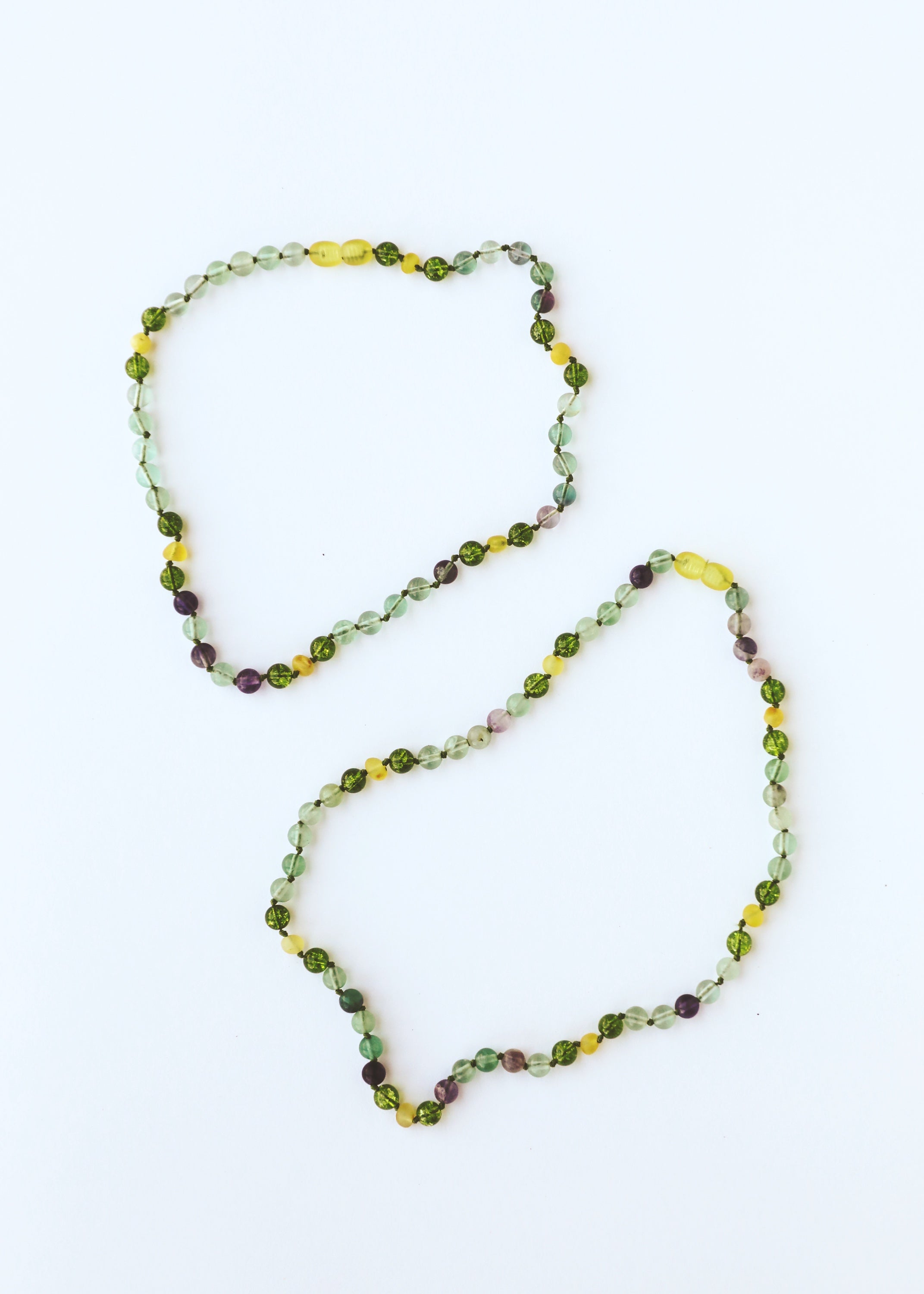 Raw Baltic Sea Amber + Fluorite + Peridot || Gemstone Anklet or Bracelet 