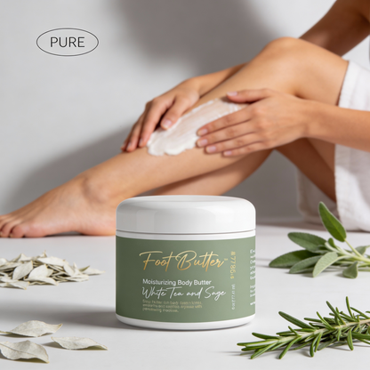 White Tea &amp; Sage Moisturizing Body Butter – Hydrating, Nourishing, Ultra-Soft Skin Cream