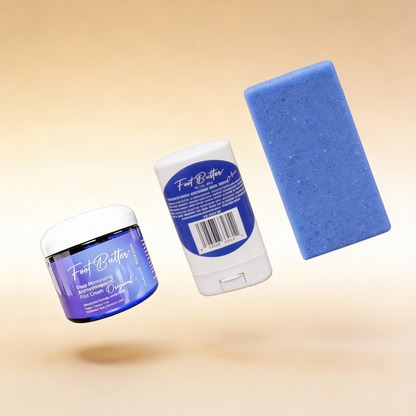 Foot Butter Travel Set – Mini Moisturizers &amp; Pumice Scrub