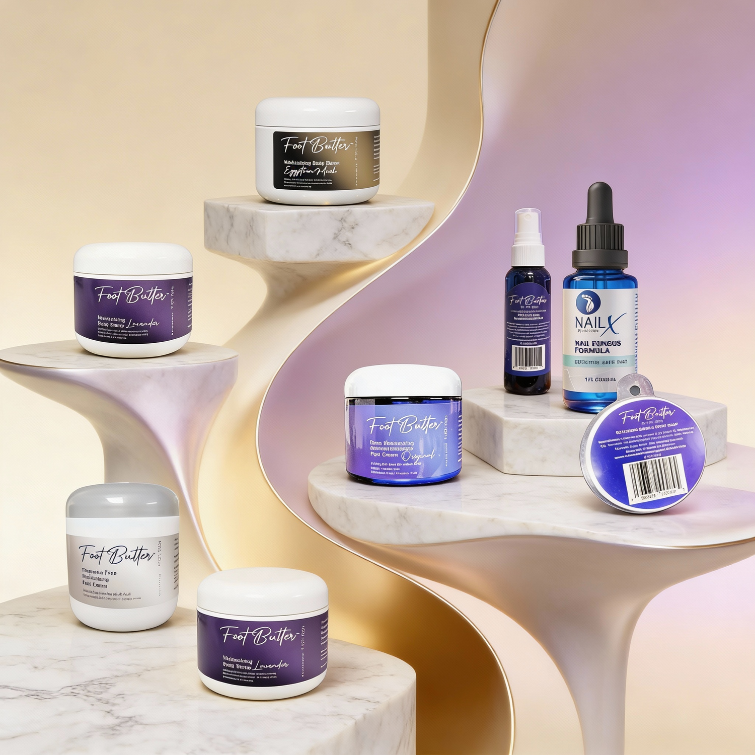 Ultimate Foot &amp; Body Care Bundle – Foot Butter Creams, Body Butter, Heel Balm, Cooling Spray, Nail Repair &amp; Bath Soap
