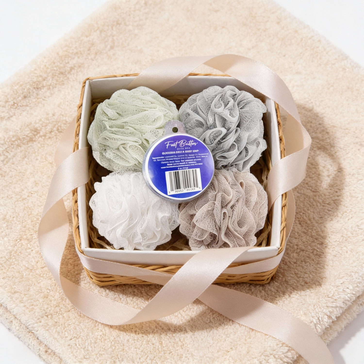 Lavender Bath Bundle – Moisturizing Glycerin Soaps &amp; Shower Loofah Set