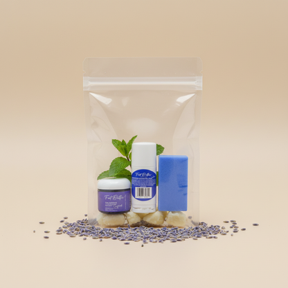 Foot Butter Travel Set – Mini Moisturizers &amp; Pumice Scrub