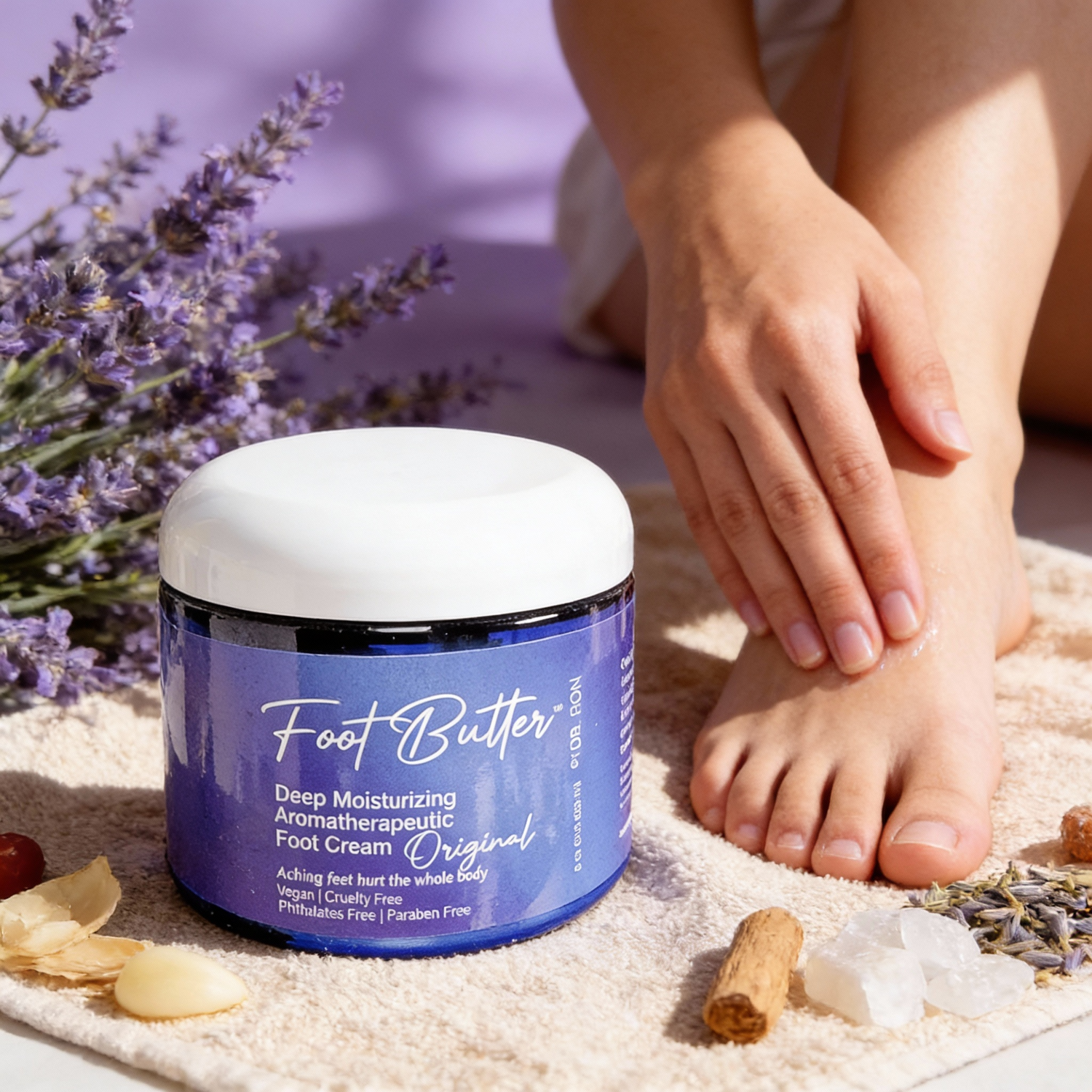 Lavender &amp; Jasmine Foot Butter – Deep Moisturizing Foot Cream for Dry, Tired Feet
