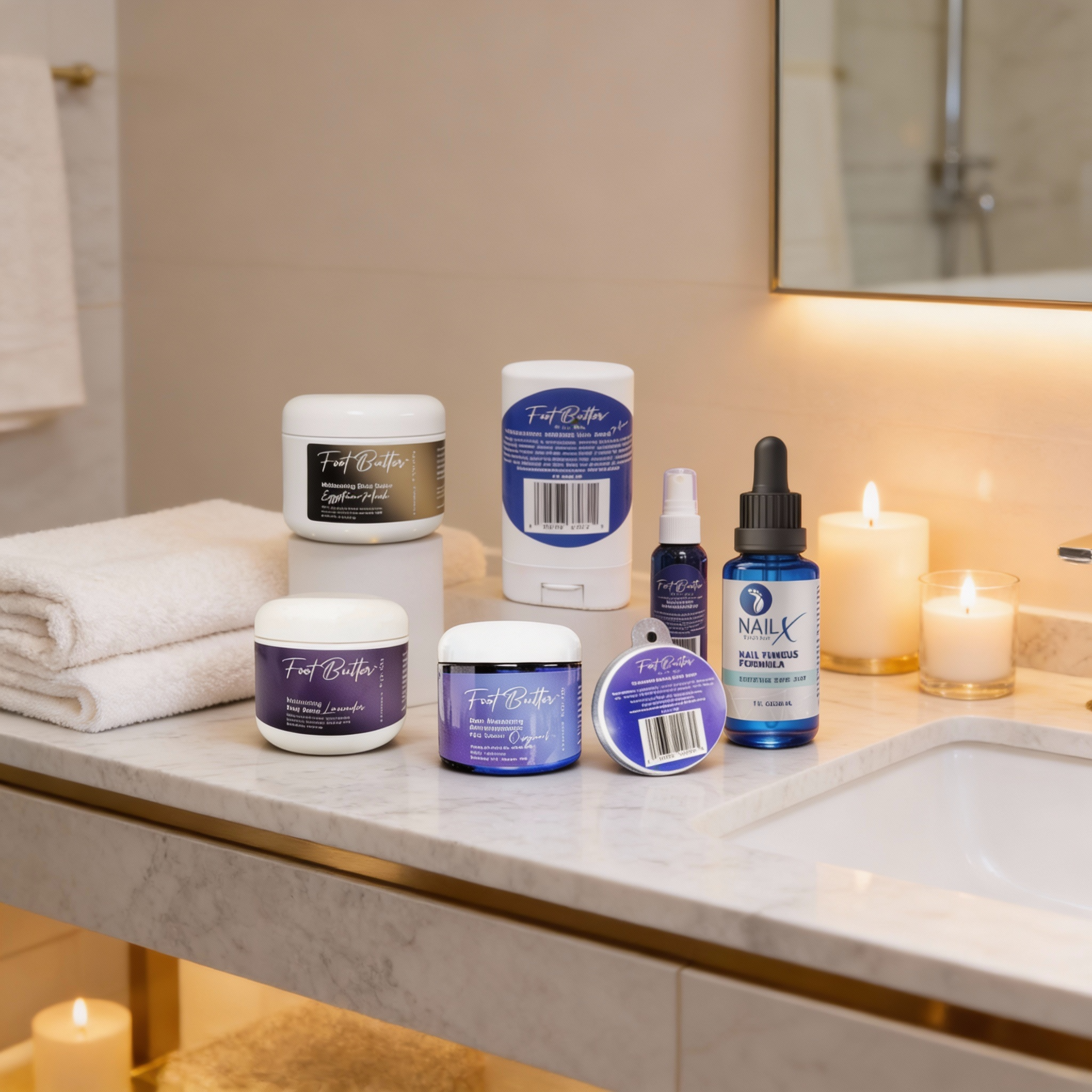 Ultimate Foot &amp; Body Care Bundle – Foot Butter Creams, Body Butter, Heel Balm, Cooling Spray, Nail Repair &amp; Bath Soap