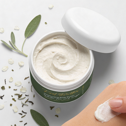 White Tea &amp; Sage Moisturizing Body Butter – Hydrating, Nourishing, Ultra-Soft Skin Cream