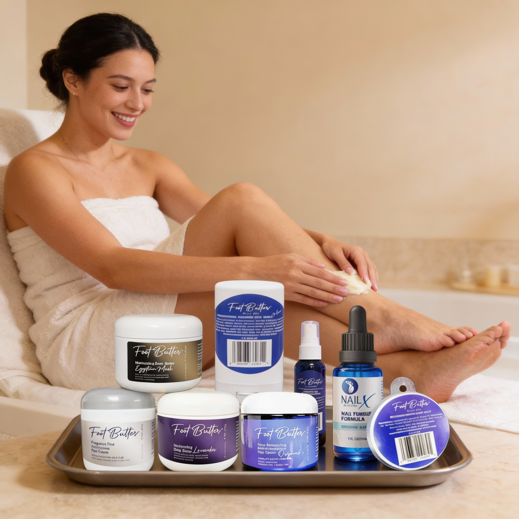 Ultimate Foot &amp; Body Care Bundle – Foot Butter Creams, Body Butter, Heel Balm, Cooling Spray, Nail Repair &amp; Bath Soap