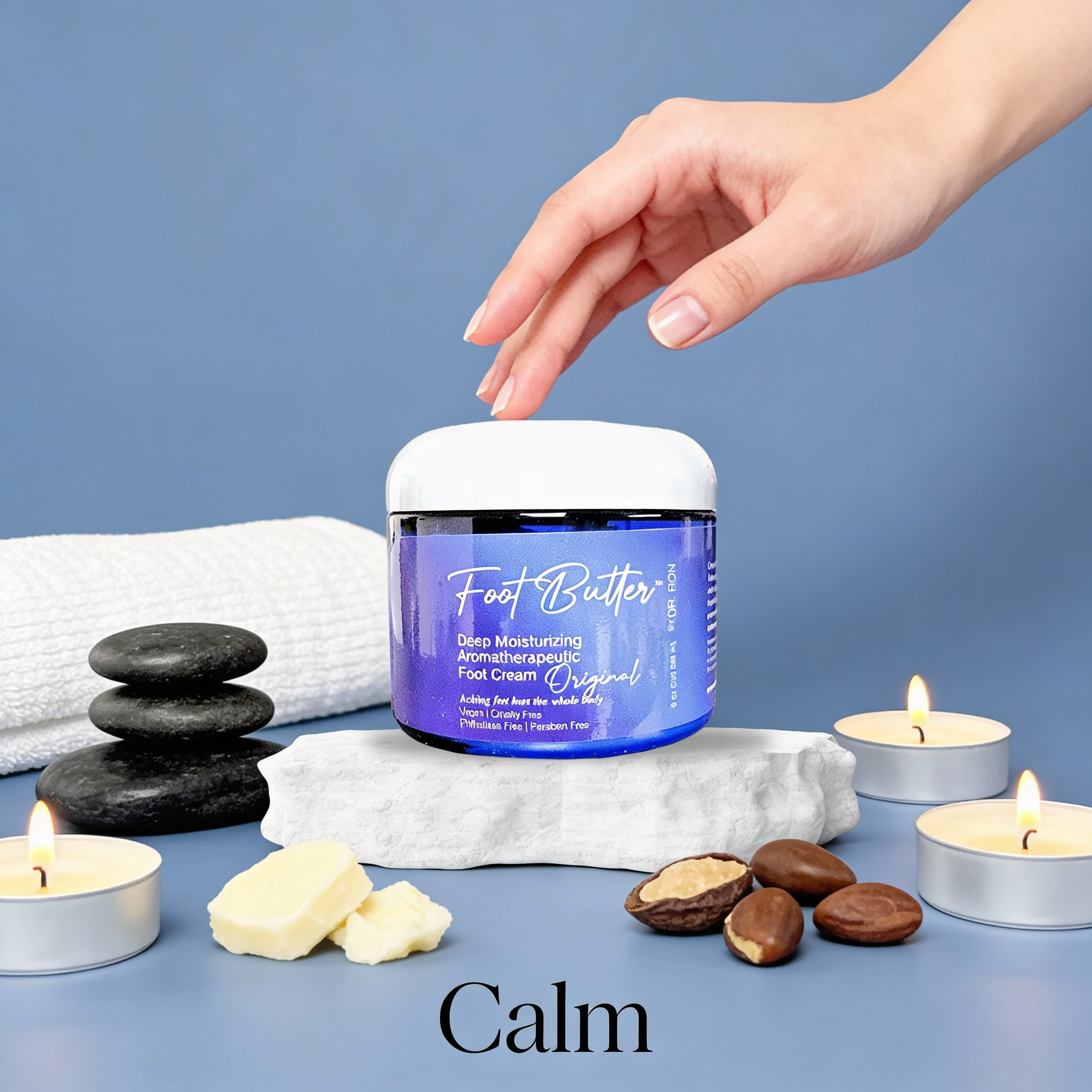 Foot Care Bundle – Lavender Jasmine Foot Butter, Cracked Heel Balm, Cooling Spray &amp; Pumice Scrubber