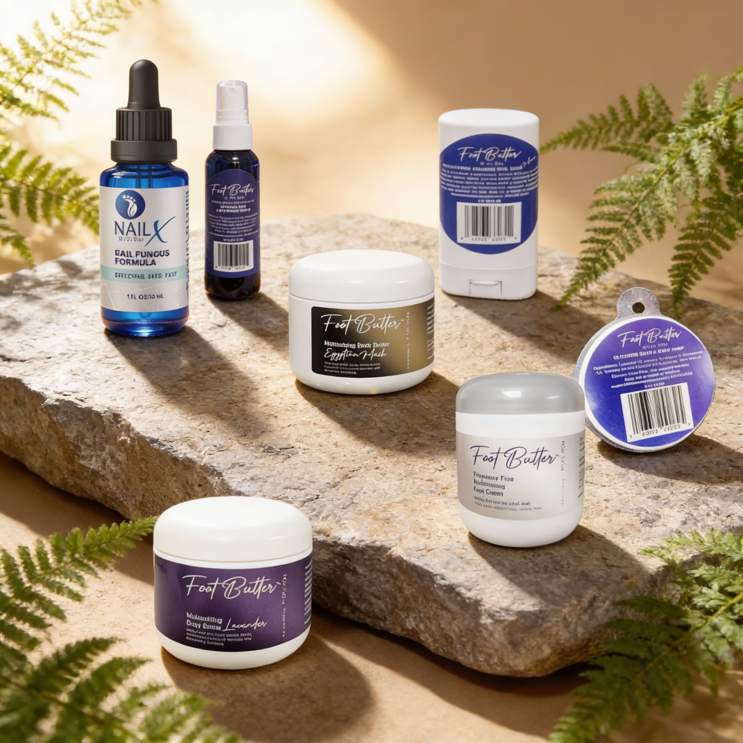 Ultimate Foot &amp; Body Care Bundle – Foot Butter Creams, Body Butter, Heel Balm, Cooling Spray, Nail Repair &amp; Bath Soap