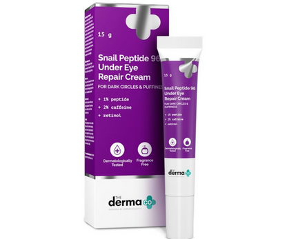The Derma Co Snail Peptide 96 Under Eye Repair Cream With Snail Mucin &amp; Peptide Complex For Dark Circles &amp; Puffiness