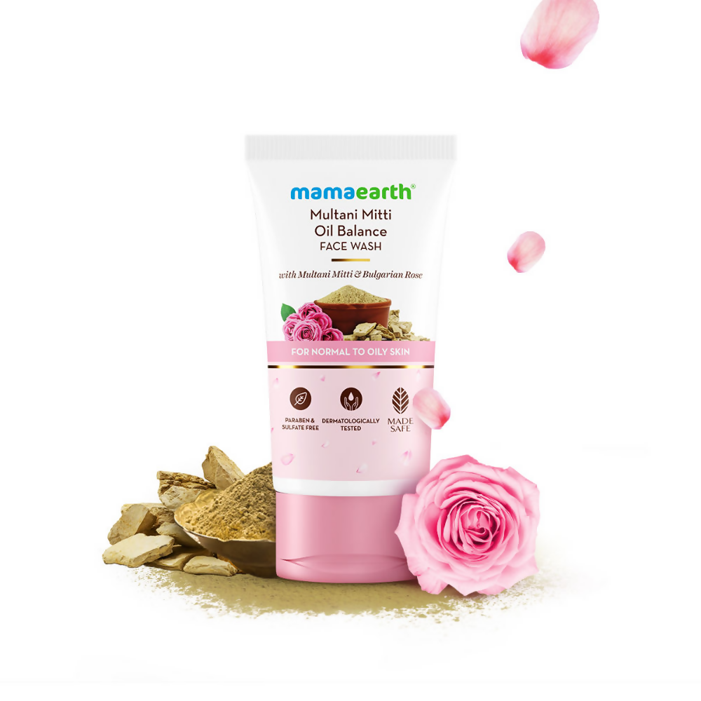 Mamaearth Multani Mitti Oil Balance Face Wash With Multani Mitti &amp; Bulgarian Rose