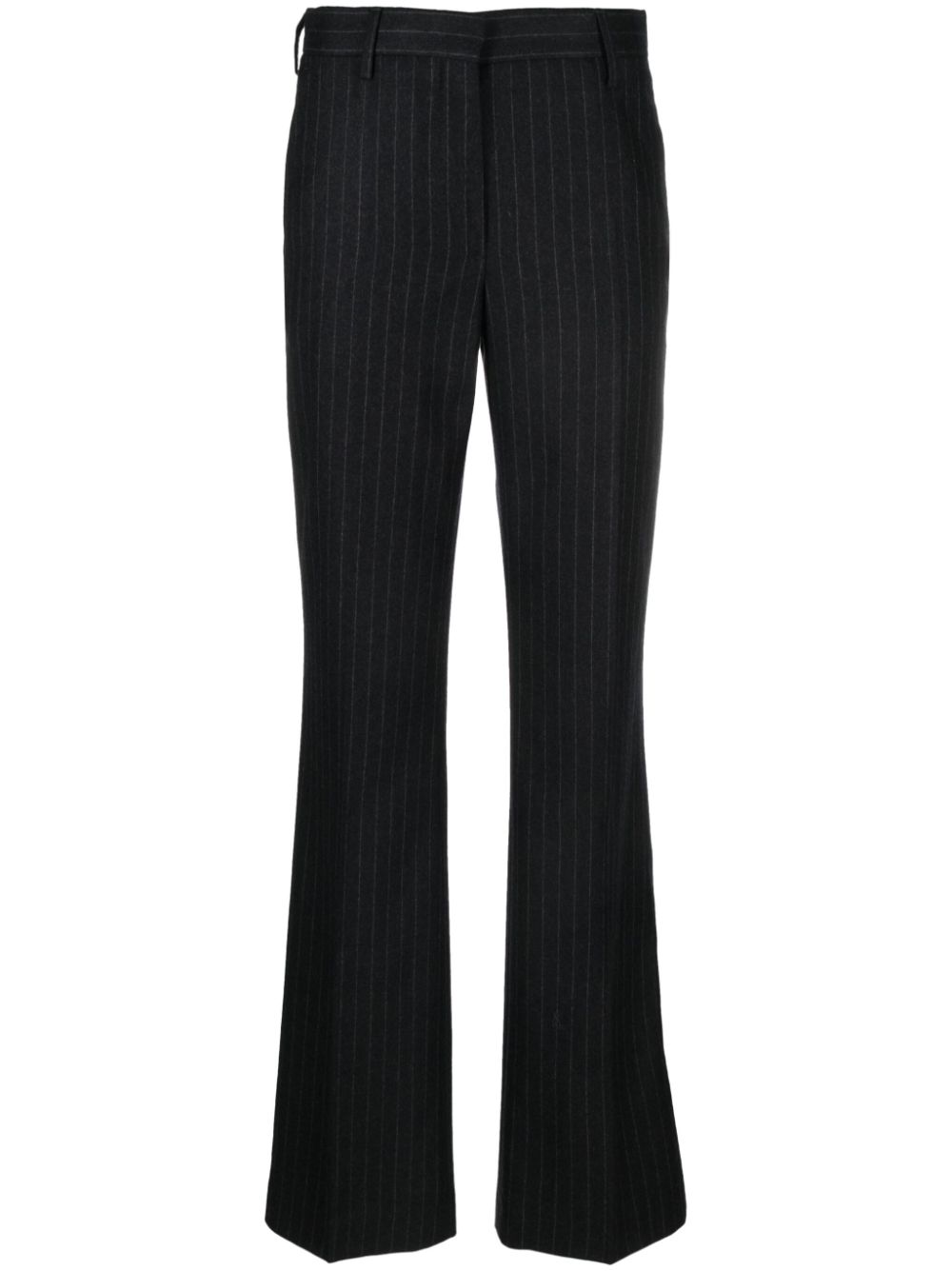 Dries Van Noten Women Pinstripped Wool Trousers by Luosophy