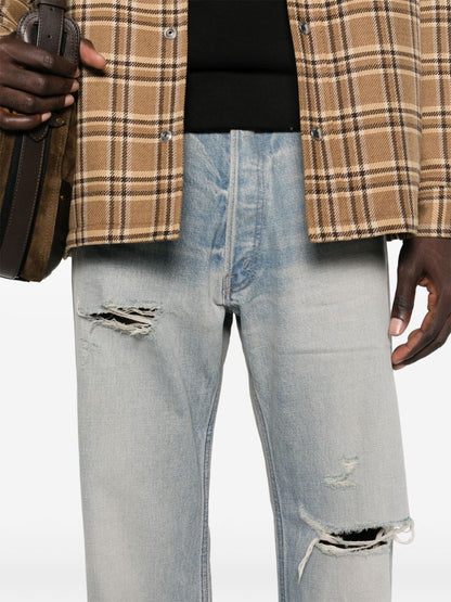 Celine Men Jeans Wesley In Denim Lavaggio Eastside Distressed by Luosophy