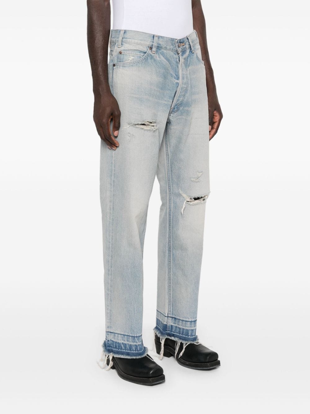 Celine Men Jeans Wesley In Denim Lavaggio Eastside Distressed by Luosophy